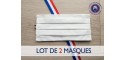 Lot de 2 masques en coton 3 PLIS catégorie 1