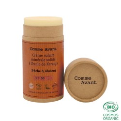 Crème solaire minérale solide SPF50 - Pêche & abricot