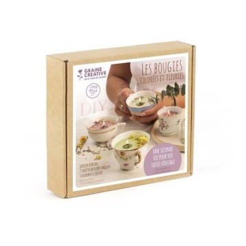 Kit DIY Bougies colorées et fleuries - Graine Créative